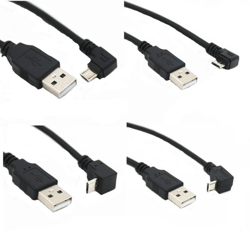 30 см USB 2,0 A папа влево вправо 90 градусов Угол Micro Usb кабель Шнур USB кабель для передачи данных адаптер разъем вверх/вниз/влево/вправо стиль