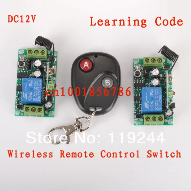 

DC12V1CH RF Wireless Remote Control Switch System 2Receivers&Transmitter M4/ T4/ L4 adusted Learning Code Gateway Access System