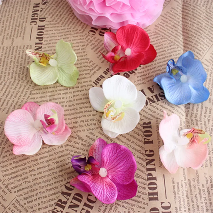 6.5CM Butterfly Orchid Silk flowers,Artificial silk orchids Real Touch orchids for DIY flower