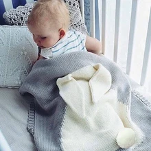 ФОТО Baby Cute Rabbit Blanket Soft Warm Wool Swaddle Kids Bath Towel Baby Bedding Sleeping Accessoires