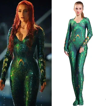 

Aquaman Mera Cosplay Costume Jumpsuit for Women Kids Movie Aquaman Mera Queen Cosplay Costume Bodysuit Jumpsuits Dropshipping