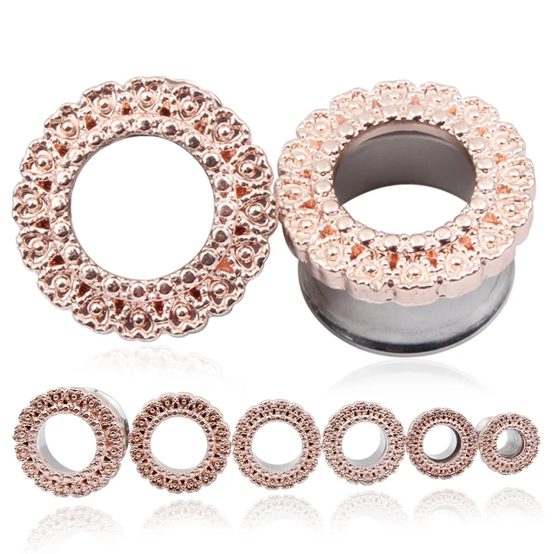 1 Paar Chirurgisch Staal Ear Plug Tunnel Oorbel Stekkers Expanders 