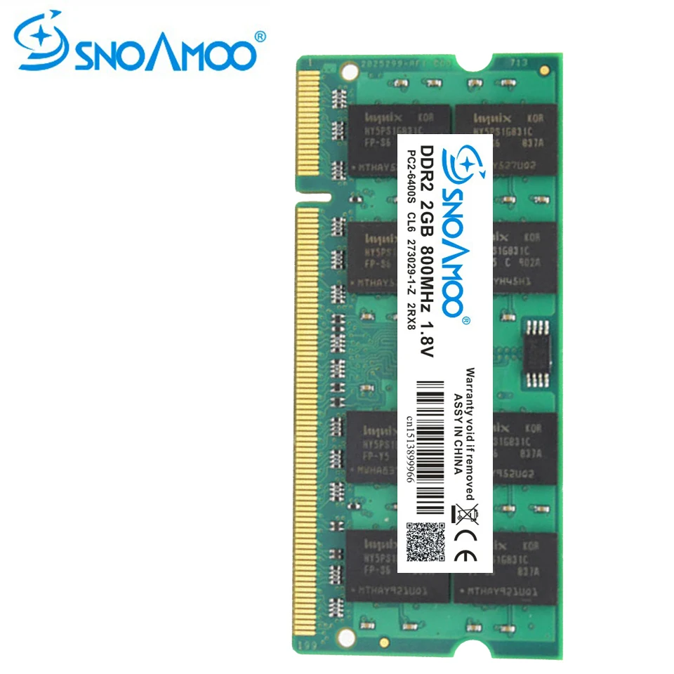 SNOAMOO دفتر الذاكرة 2 جرام 4 جرام 667 ميجا هرتز PC2-5300S DDR2 800 ميجا هرتز PC2-6400 200Pin DDR2 CL6 1.8 فولت SO-DIMM محمول الكباش الضمان مدى الحياة