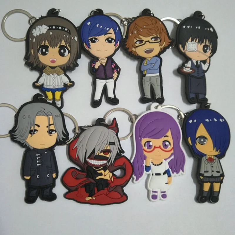 

Japanese Anime Tokyo Ghoul Keychain PVC Dijiao Keychain Double PVC Keychain Wholesale Costume Props Collection
