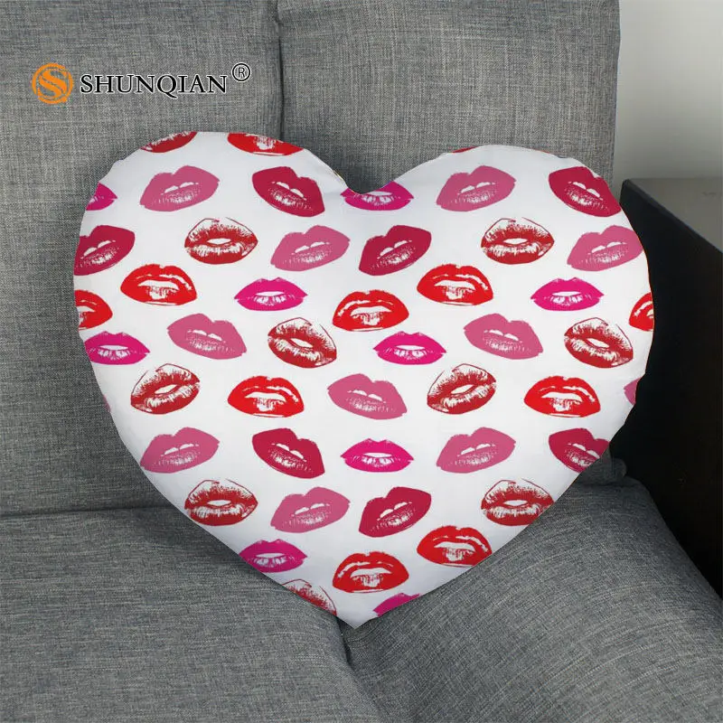 Pillow Case Средства ухода за губами подушка в форме сердечка выполненные на заказ Наволочка на молнии только покрыть без сердечника размер 41 x36cm, 47x42 см - Цвет: Pillow Case