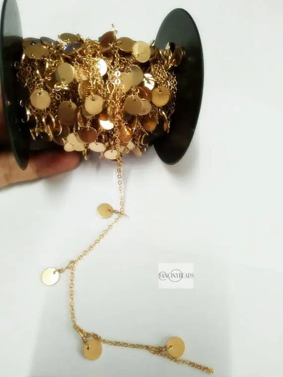 MYLONGINGCHARM Bulksale сказочная Золотая висячая Сумочка для монет 10 футов уникальная дисковая Сумочка для монет сырая твердая латунь точечная chain-F179JIN