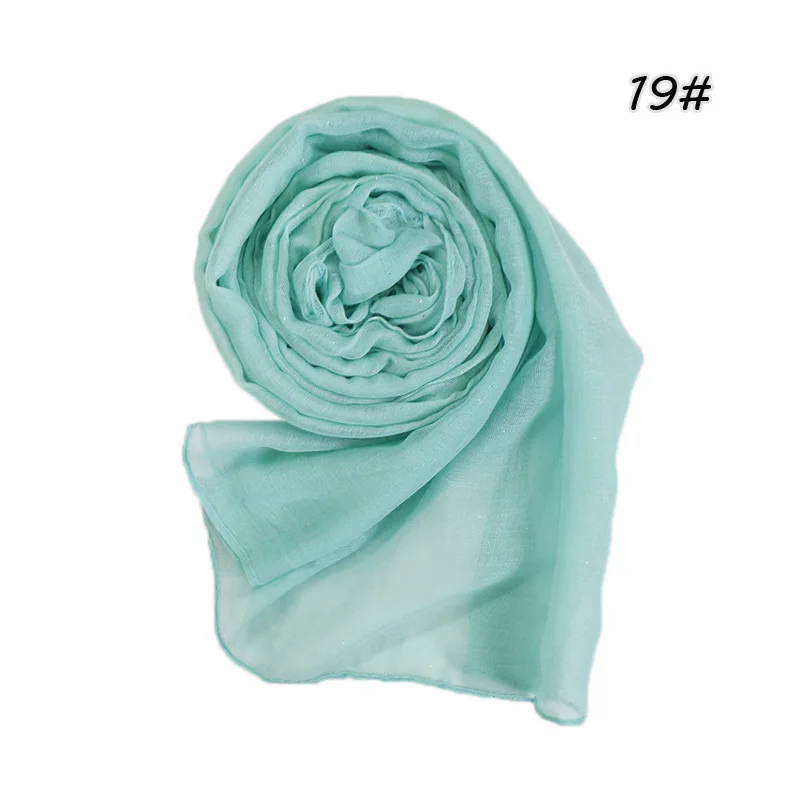 90*180cm fashion muslim women cotton hijab scarf glitter foulard femme musulman shawls islamic headscarf malaysia hijab