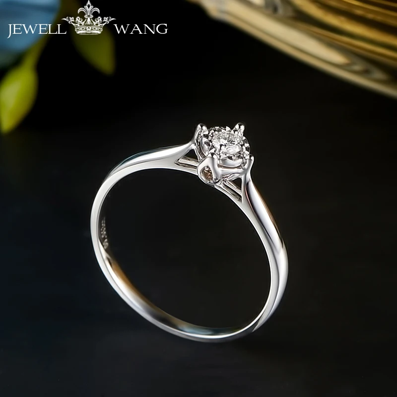 Ювелирное кольцо с бриллиантом 0.4CT 18 К белое золото карат легкое роскошное милое