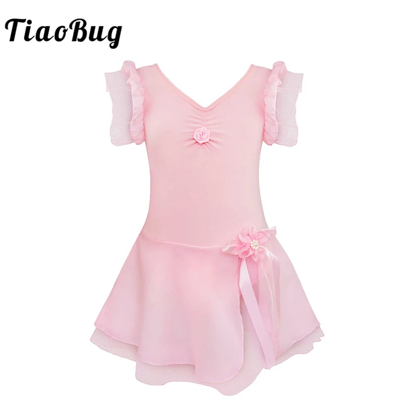 

TiaoBug Kids Flower Professional Ballet Tutu Dress Dance Leotard Girls Gymnastics Leotard Children Ballerina Party Fancy Dress
