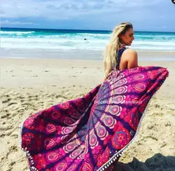 Cammitever Пейсли Гобелены Для женщин носимых пляжное Полотенца с мячом Ленточки Роза синий зеленый Полотенца Домашний текстиль Лидер продаж