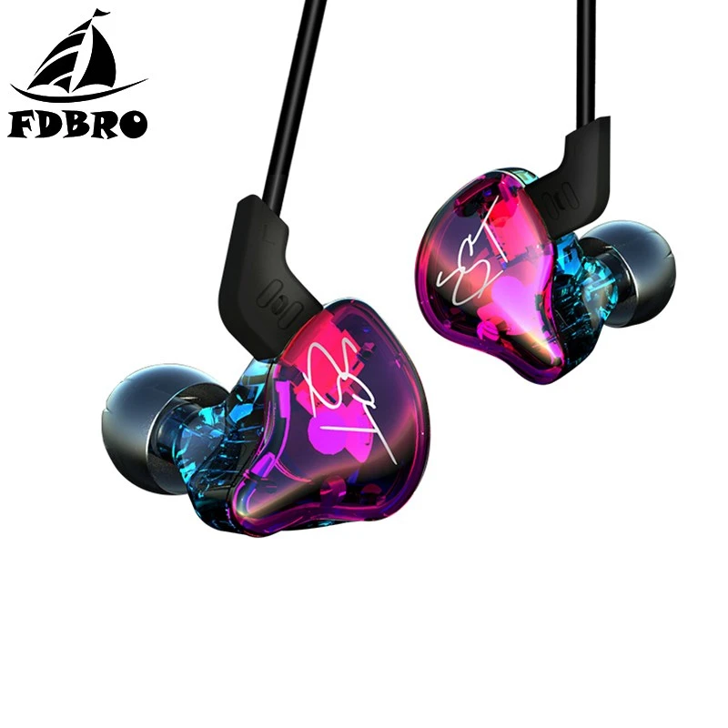 

FDBRO KZ ZST Colorful Ear Earphone Music Sports Earbud Hybrid Headset HIFI Bass Noise Cancelling Earbuds With Mic Replaced Cable