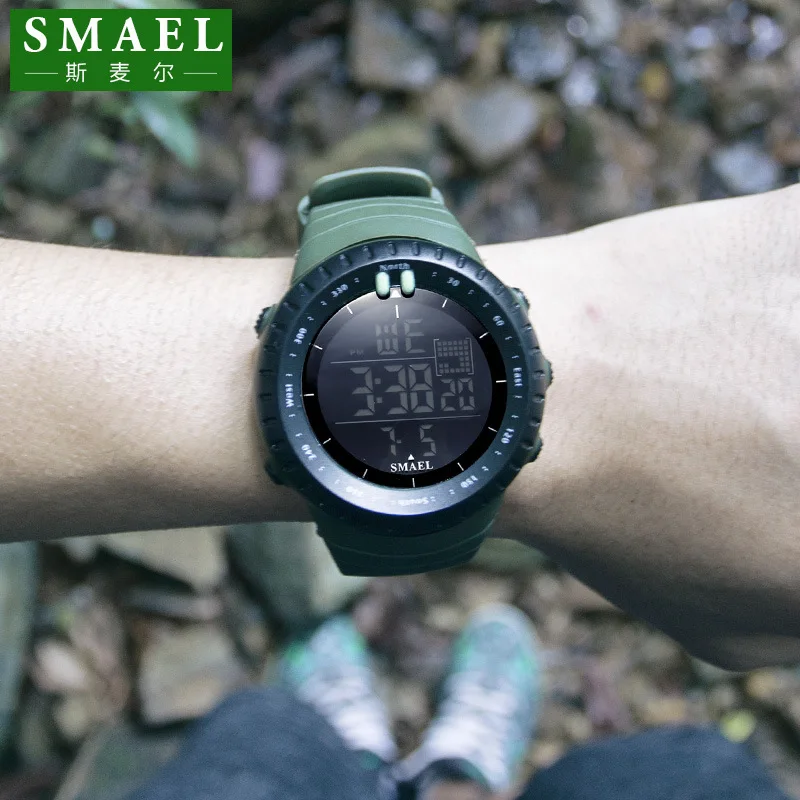 SMAEL мужские спортивные цифровые наручные часы с большим циферблатом военные