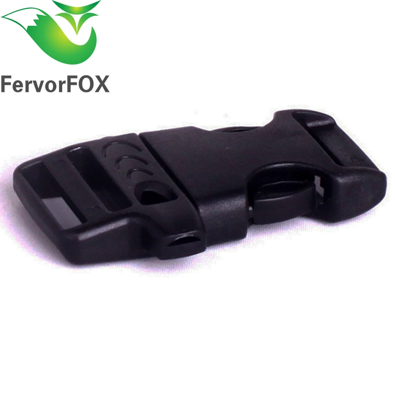 10pcs 20mm Paracord Emergency Contoured Survival Whistle Buckles