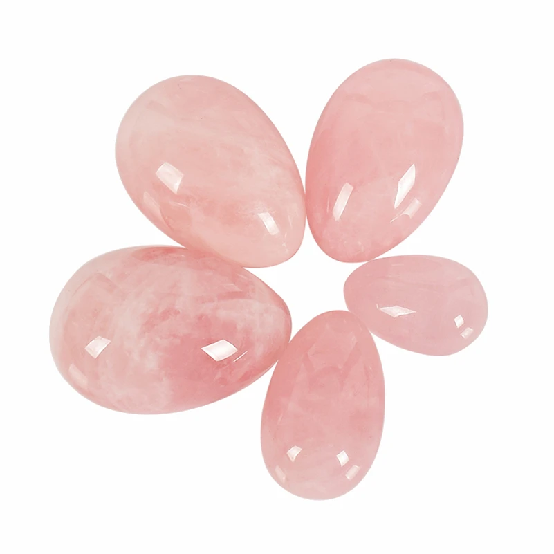 

5 Sizes Drilled Jade Egg Natural Rose Quartz Crystal Sphere For Kegel Exercise Pelvic Floor Muscle Vaginal Exercise Ball Stone