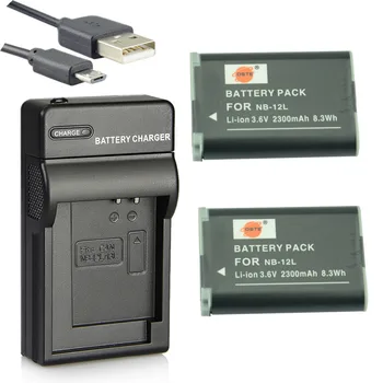 

DSTE 2PCS NB-12L nb12l Battery with USB Charger for Canon LEGRIA mini X PowerShot N100 G1 X Mark II Camera