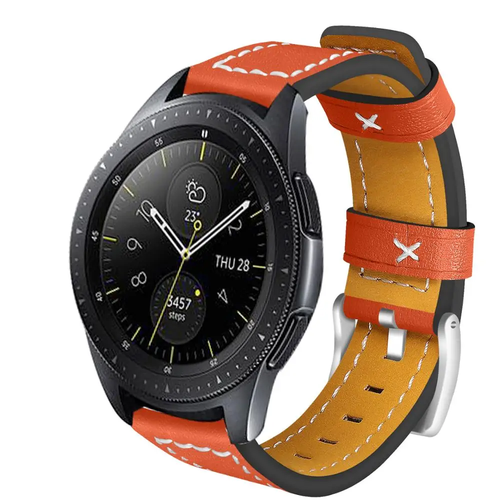 Сменный ремешок из натуральной кожи для часов Samsung Galaxy watch 42 мм 46 Gear Sport SM R600/ S2