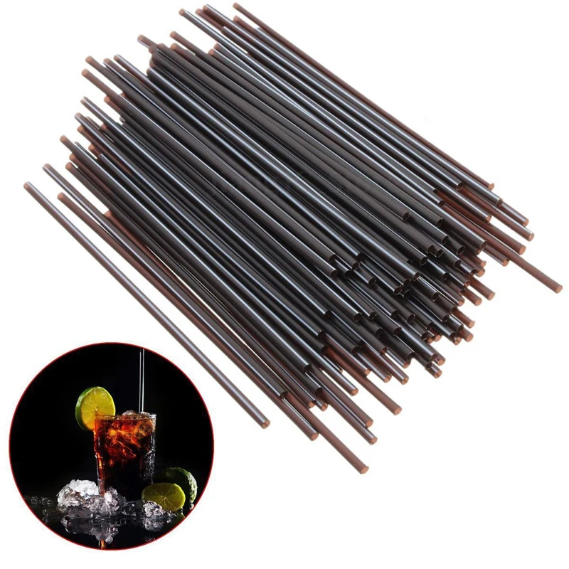 JX-LCLYL 100pcs Black Plastic Mini Cocktail Straws Celebration Drinks Party Supplies Tool