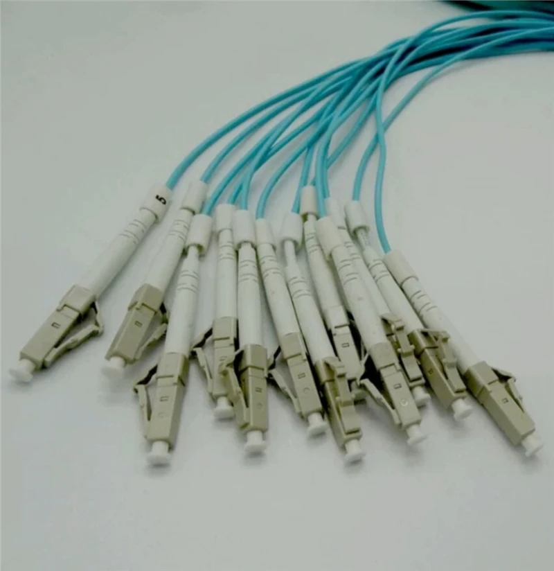 12 core 30M Patchcord LC-LC SC-SC LC-SC FC-FC LC-FC SC-FC OM3 MM aqua ftth Breakout 2.0mm LC SC FC optical fiber jumper ELINK