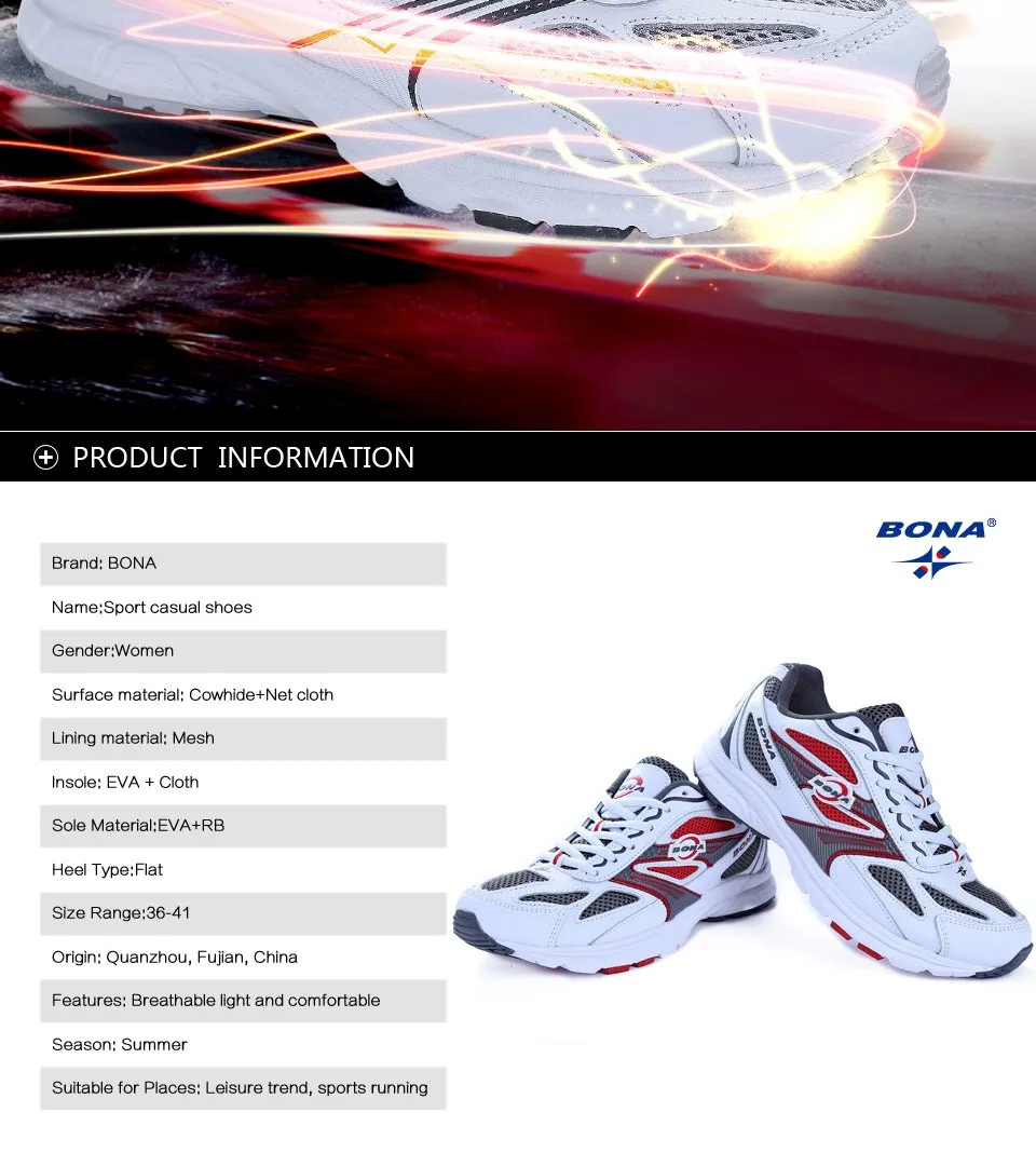 BONA New Classics Style Women Running Shoes Breathable Upper Outdoor Walking Jogging Sport Shoes Comfortable Ladies Sneakers