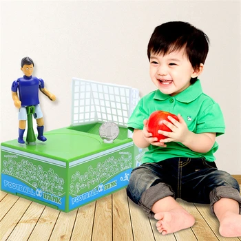 

Novelty gift cartoon football savings pot electric piggy bank Soccer Player Goal Kicking Coin Bank Football Piggy Bank Money Box