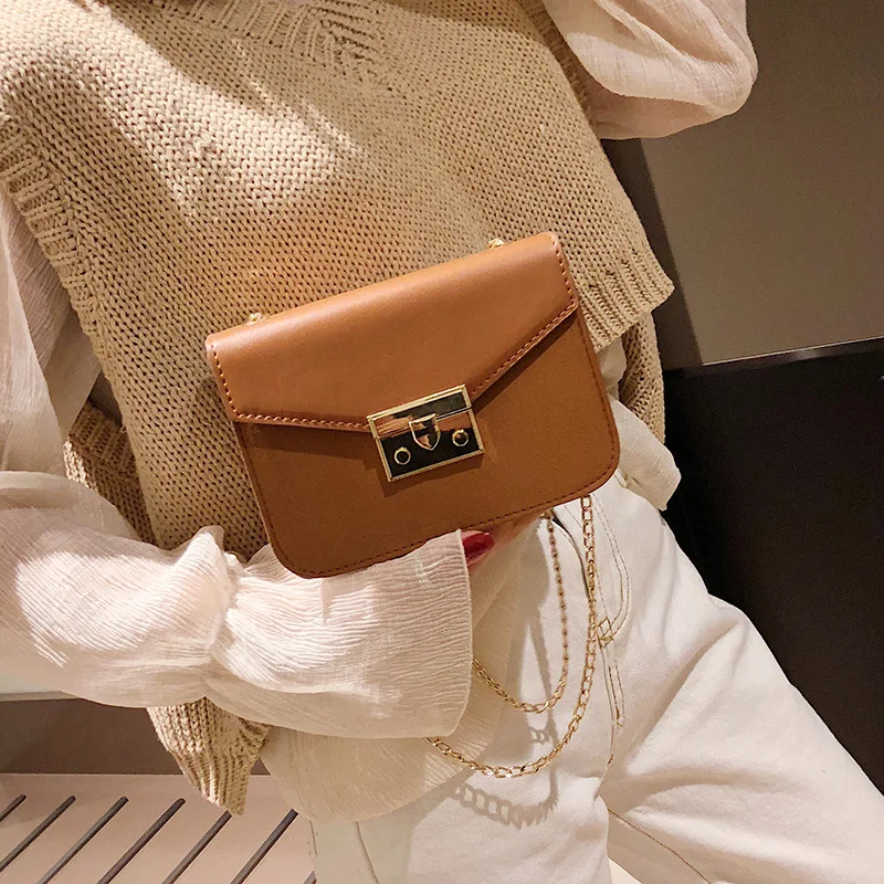 

2019 Spring New Korean version hundred INS flow chain lock female bag girl shoulder crossbody bag