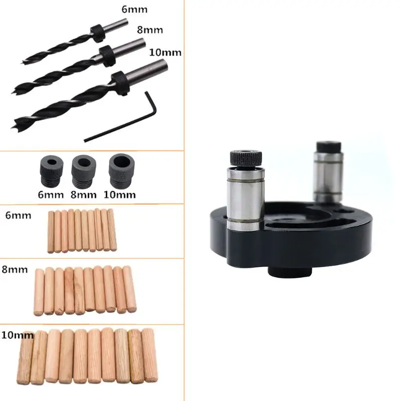 

6/8/10mm Vertical Pocket Hole Jig Self Centering Dowelling Jig Hole Puncher Locator Drill Guide For Woodworking Carpentry Tools