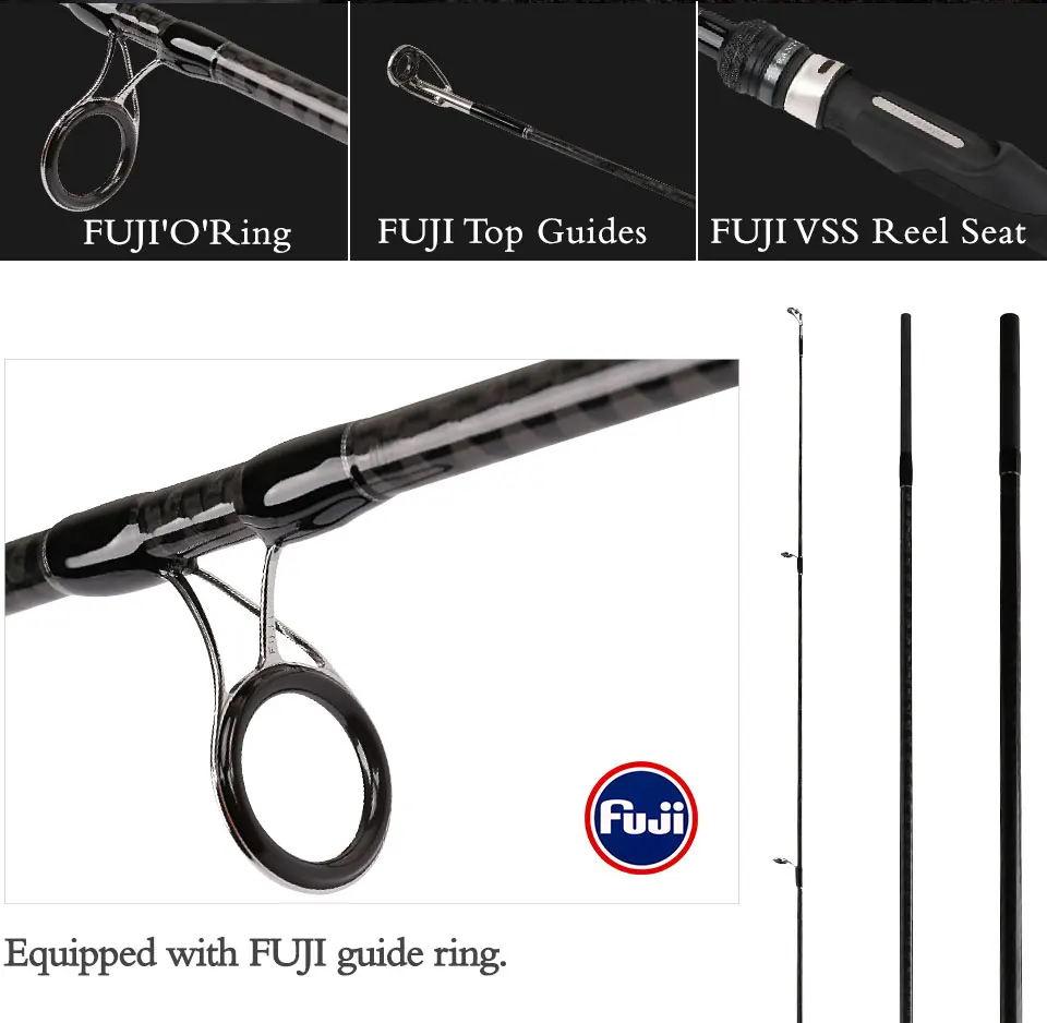 sea bass rod 2.4m 2.7 fuji guia