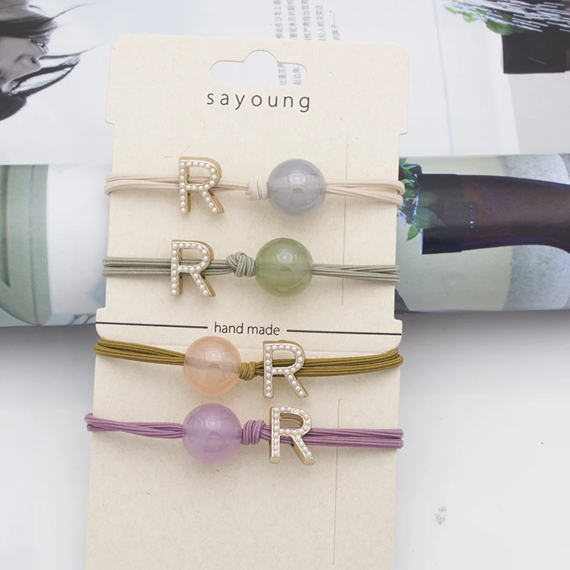

2019 arrive 4color ball hair bands for women elastic hair bands hair bands for girls 2pcs/package