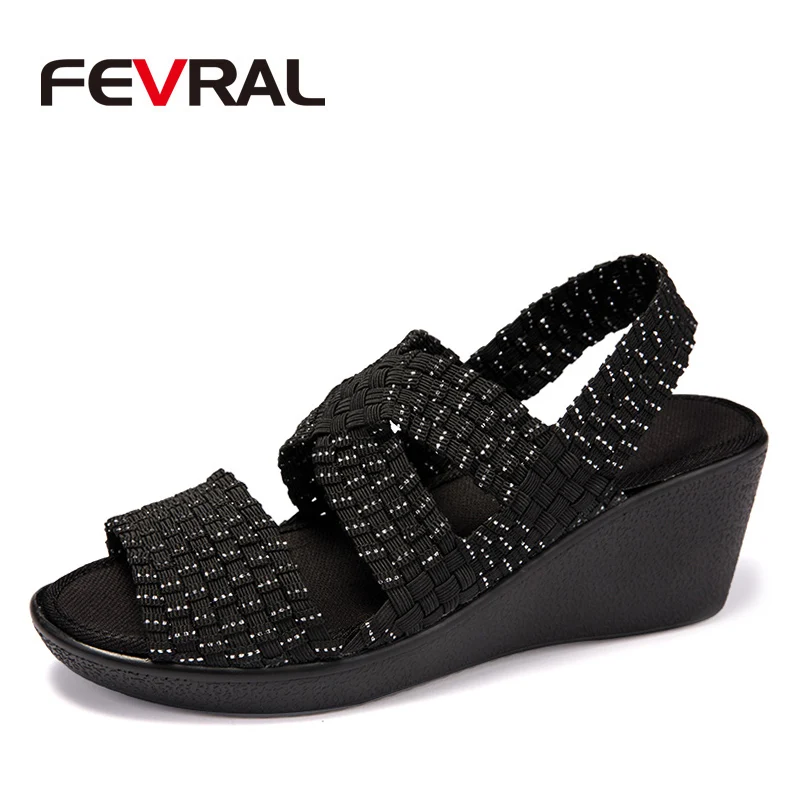 online FEVRAL Mulher Marca Sapatos Casuais de Verão Respirável Flat Shoes Deslizamento em Sapatos Casuais Sandálias sapatos Novos Zapatillas Flats Tamanho 35 41