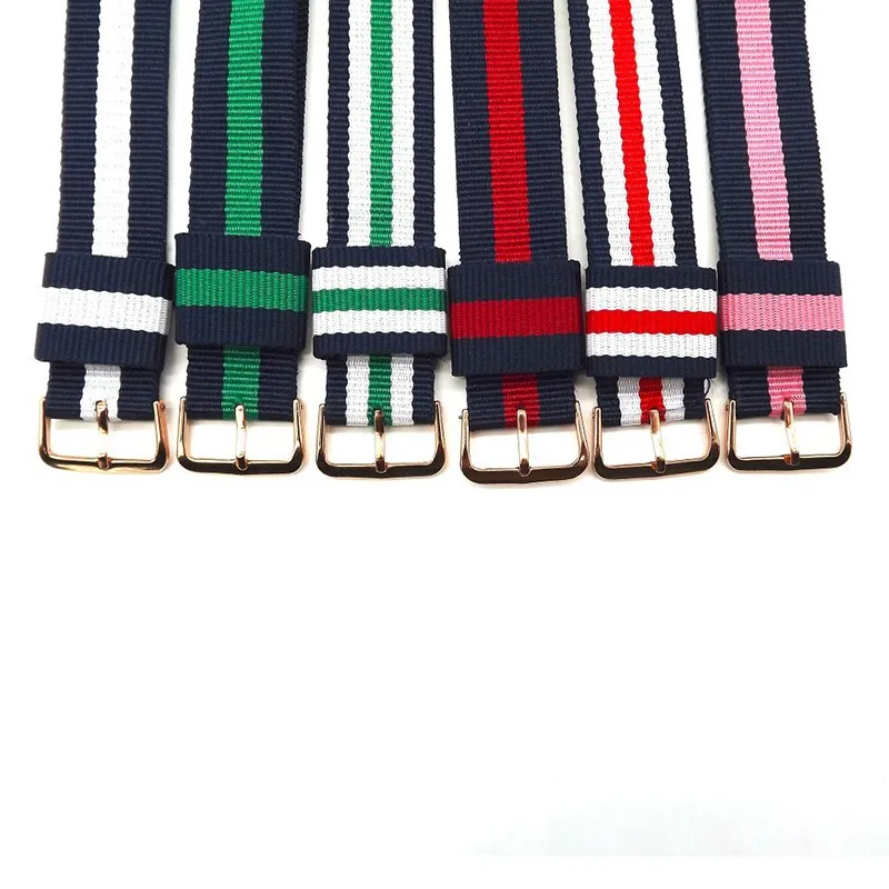 Nylon-Nato-Watch-Band-Straps-20mm-for-DW-Watch-Rose-Gold-buckles-two-pcs-selling