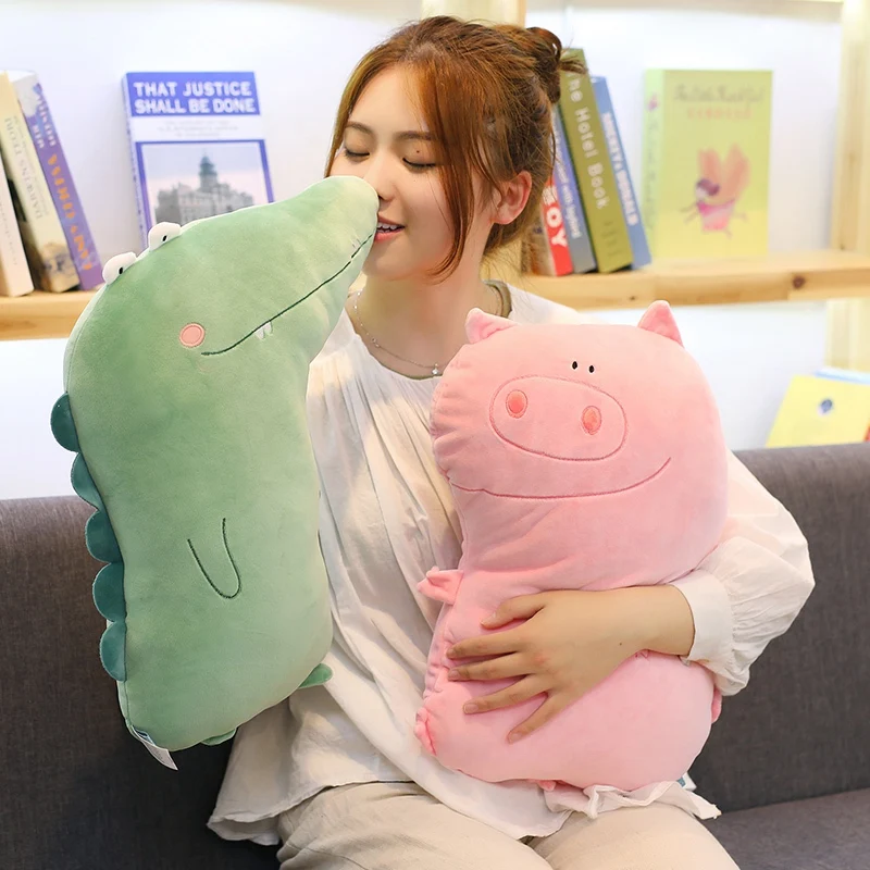 Beste 1pc 50cm Varken Vos Beer Penguin Hond Krokodil Knuffels Zachte Bos dier Pluche Kussens Poppen Kawaii Kinderen Meisjes Geschenken