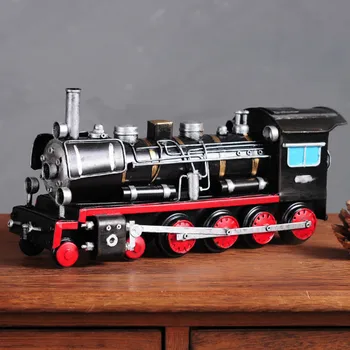 

Vintage Tin Train Model Decoration Vintage Simulation Steam Locomotive Creative Home Living Room Decoration