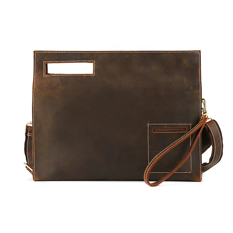 

Office Bags for Men Werk Tas Mannen Male Bag Shoulder Portafolio Hard Clutch Work Bag Handmade Thick Cowhide Genuine Leather