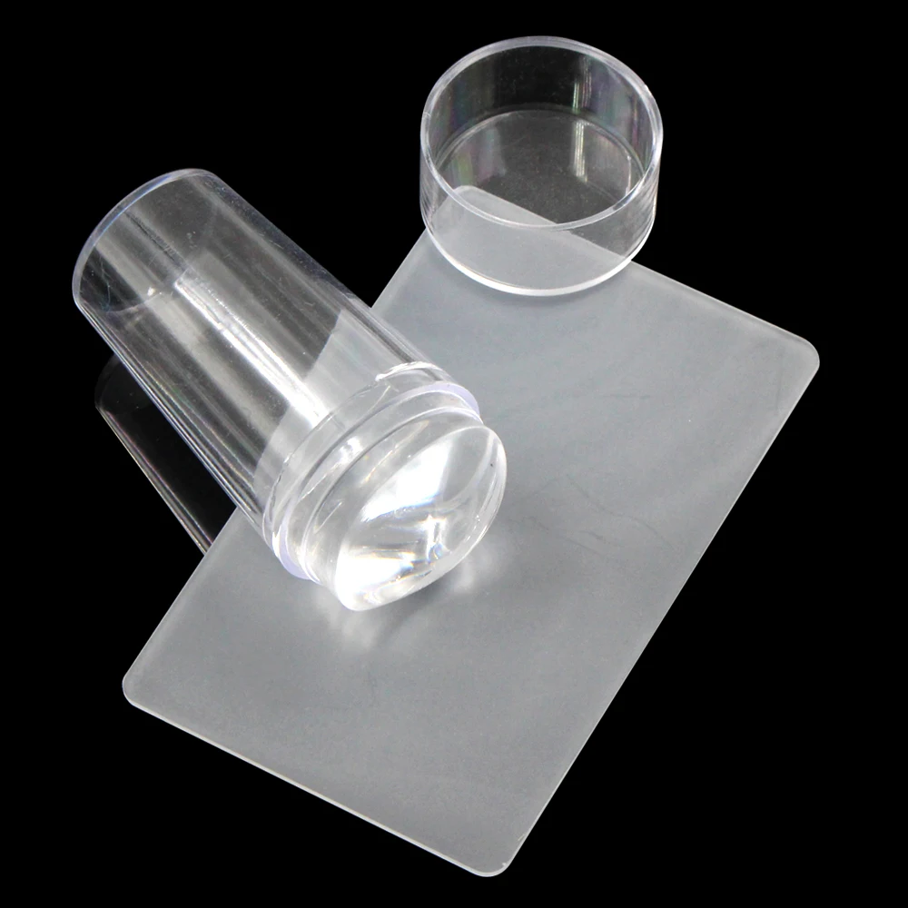 

Clear Jelly Stamper with Cap Nail Art Clear Silicone Marshmallow Stamper Nail Stamper & Scraper