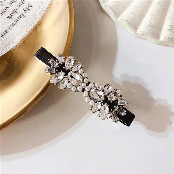 Waterdrop Flower Новые винтажные аксессуары для волос кристалл цветок имитация жемчуга крест заколки для волос клипсы корейская мода заколки для волос подарок H6530 - Окраска металла: Waterdrop Flower