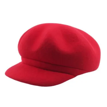 XdanqinX, Женская Осенняя шапка, шерсть, газетные шапки, стиль, теплый толстый берет для женщин, элегантный однотонный простой женский зимний головной убор - Цвет: red