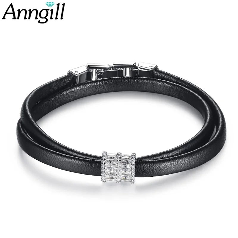 Love Friendship Classic Leather Charming Bracelet Female Accessories Zirconia Jewelry Handmade Unique Multilayer Wristband 2017 new triple leather wrap bracelet for women fancy stone handmade multilayer czech glass beads leather rope jewelry
