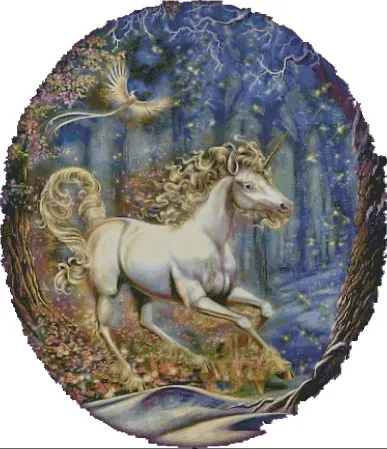 

Needlework,Unicorn animal for embroidery,DIY DMC 14CT Unprinted Cross stitch kits,horse Pattern counted Cross-Stitching decor