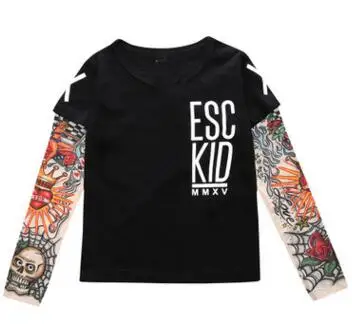 Г. Детская футболка хлопковые детские футболки с длинными рукавами и тату, одежда для мальчиков и девочек топы, футболки с буквенным принтом-SORRY NOT SORRY - Цвет: As the photo
