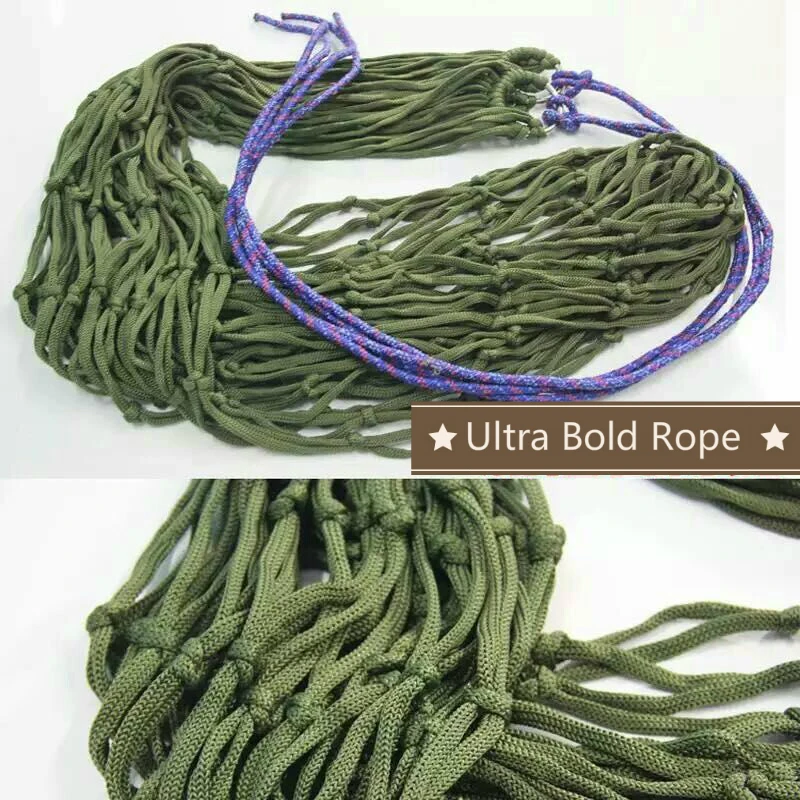 Upgrade Mesh Hammock Military Camp Hammocks Tent Outdoor Indoor Net Portable Beach Camping Chair Kids Swing Anti-rollover