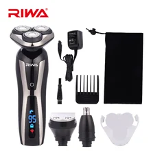 RIWA RA-5505 3 в 1 ЖК-дисплей Электробритва Моющаяся 3D вращающаяся плавающая лезвие триммер для носа многофункциональный набор для мужчин