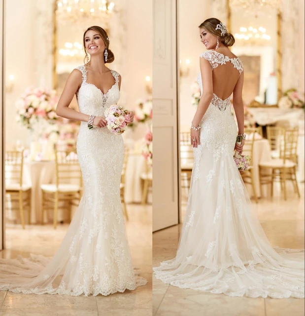 2016 stella york 6245 vestidos con espalda abierta y larga cola