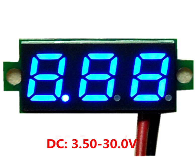 0,28 ''2,5 V-30 в, 12 В, 24 В постоянного тока, Мини светодиодный DC Цифровой вольтметр Напряжение метр Панель вольт метр тестер детектор мониторы 2 провода авто мобильного телефона - Цвет: Синий