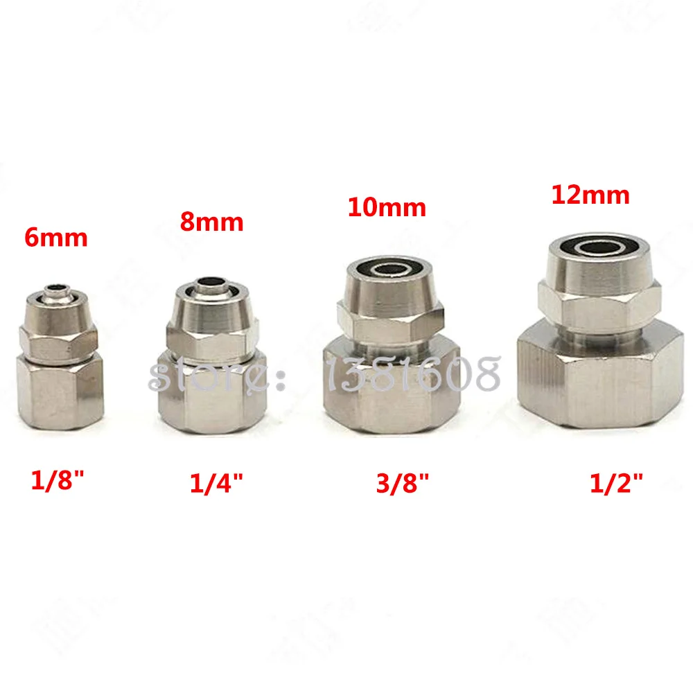 5x 5/32 1/4 5/16 3/8 1/2 Pneumatic Push in Air Quick Fittings Coupler Connector 