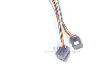 

20 pcs 623K-6P6C RJ11 Modular Connector 623K 6P6C Socket Female Crimp Wire 6 Core15 cm Length Grey Insulator Network Connector
