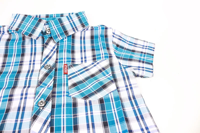 JOMAKE/рубашки для мальчиков; Новинка года; летняя повседневная одежда для маленьких мальчиков; классические детские рубашки в клетку с короткими рукавами; красивый костюм для детей