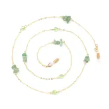 Роскошный золотой свет очков цепочка для очков ремешок регулируемый шейный ремень шнур очки с цепочкой шеи держатель Для женщин зеленые камни