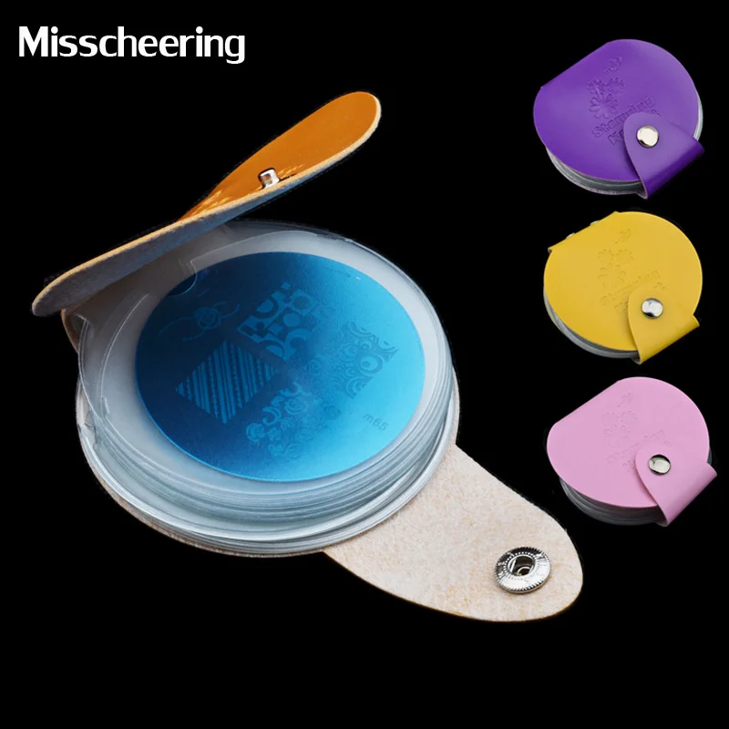 

24slots Nail Art Template Folder/Case/Bag/Holder for Dia 5.5cm Small Round M/JQ/HeHe Stamp Stamping Disc Plates Album