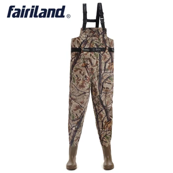 41-46 size chest wader with wading boots wading pants Camouflage color Taiwan 420D Nylon Super Tough fishing waders 3