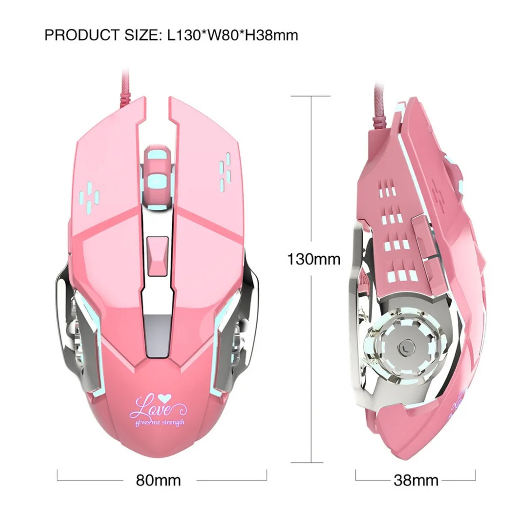 

Silent Click USB Wired Gaming Mouse 6 Buttons 3200DPI Mute Optical Computer Mouse Mice for PC Laptop Notebook Game Gamer